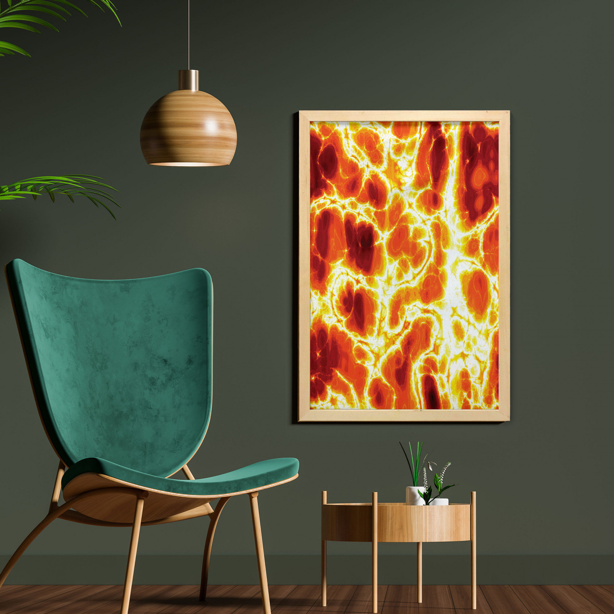East Urban Home Ambesonne Burnt Orange Wall Art With Frame, Hot Lava